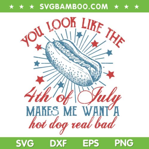 Hot Dog You Look Like The 4th Of July Makes Me Want SVG, Hot Dog Real Bad SVG PNG