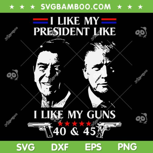 I Like President Like I Like My Guns 40 And 45 SVG, Reagan And Trump SVG PNG