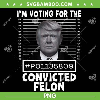 I'm Voting For The Convicted Felon PNG, Trump Mugshot 2024 PNG, Pro Trump Guilty PNG