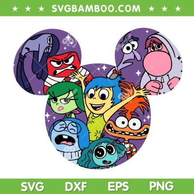 Inside Out 2 Mouse Ears SVG PNG, Disney Inside Out Friends SVG PNG