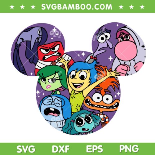 Inside Out 2 Mouse Ears SVG PNG, Disney Inside Out Friends SVG PNG