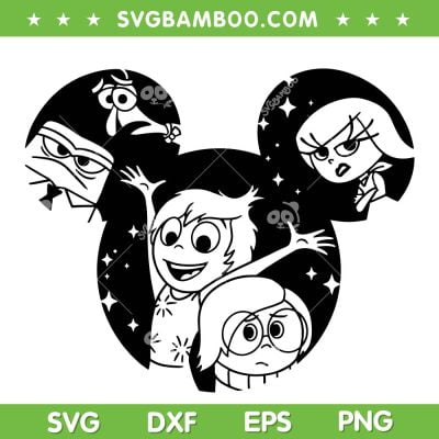 Inside Out Disney Mouse Ear SVG PNG, Inside Out Character SVG, Disney Cartoon DXF SVG PNG EPS