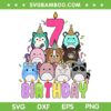 It's My 7th Birthday Squish Squad Mallow SVG, Cute Squishmallow Birthday Gift SVG PNG