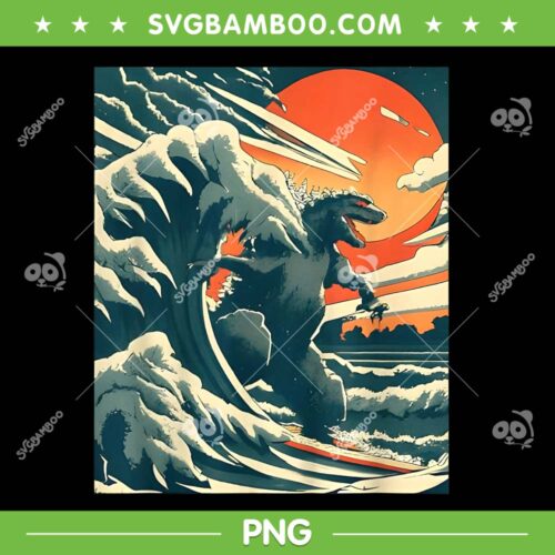 Japanese Monster Kaiju PNG, Kaiju Great Wave PNG, Japanese Monster In A Wave PNG
