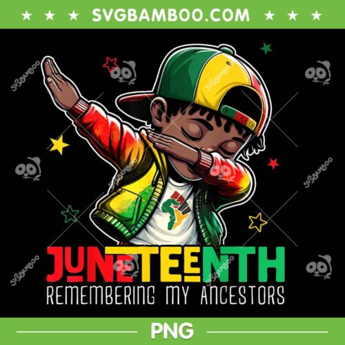 Juneteenth Remembering My Ancestors PNG, Kid Boy Dabbing 1865 Juneteenth PNG, Juneteenth Kids PNG