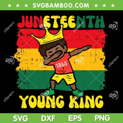 Juneteenth Young King Dabbing SVG PNG, Juneteenth 1865 Dabbing Boy SVG, Juneteenth Kids DXF SVG PNG EPS