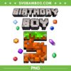 Kids 5th Birthday Boy PNG, Minecraft Birthday Boy PNG, Happy Birthday Boy 5th PNG