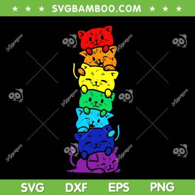 LGBT Cat Stack Rainbow SVG PNG, Cat Gay Pride SVG, Funny Cat Lover DXF SVG PNG EPS LGBT Cat Stack Rainbow SVG PNG, Cat Gay Pride SVG, Funny Cat Lover DXF SVG PNG EPS