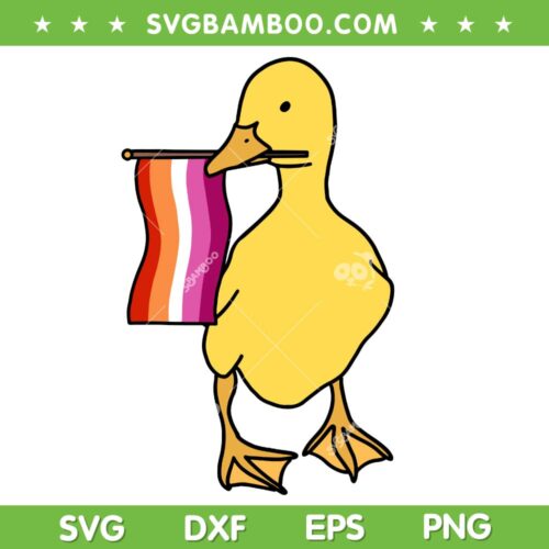 Lesbian Pride Duck SVG PNG, Funny Duck Lgbt Pride SVG, Cute LGBT Rubber Duck DXF SVG PNG EPS