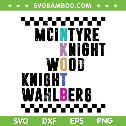 Mcintyre Knight Wood Knight Wahlberg SVG, NKOTB Names SVG, Mix Tape Tour DXF SVG PNG EPS