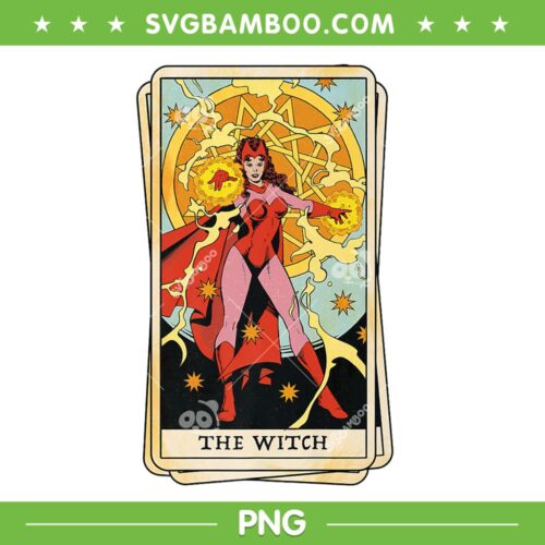 Marvel Tarot Scarlet Witch PNG, The Witch Card PNG, Marvel Tarot PNG