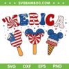 Merica Fourth Of July SVG PNG, Disney Mouse Cream 4th of July SVG, Patriotic Ice Cream DXF SVG PNG EPS