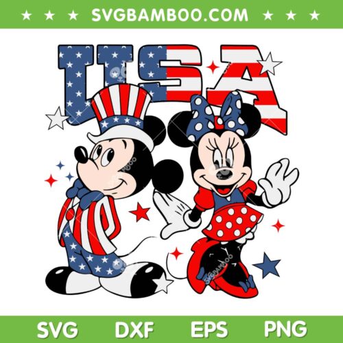 Mickey Mouse Happy 4th Of July SVG PNG, Disney Patriotic Independence Day SVG, Happy Fourth Of July DXF SVG PNG EPS