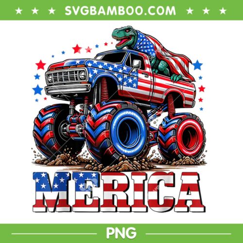 Monster Truck USA Flag Patriotic PNG, Toddlers Boys 4th Of July PNG, Truck Merica PNG