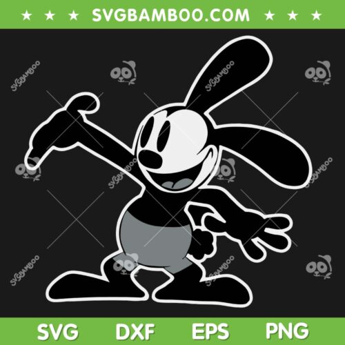Oswald The Lucky Rabbit SVG PNG, Vintage Cartoon 1927 SVG, Disney Oswald The Rabbit DXF SVG PNG EPS