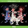 Patriotic Red White Blue T Rex PNG, Dinosaur Firework 4th Of July PNG, Fourth Of July PNG