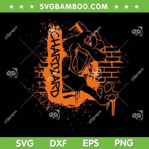 Pokemon Charizard Orange SVG PNG, Street Art Graffiti Logo SVG, Pokemon Anime DXF SVG PNG EPS