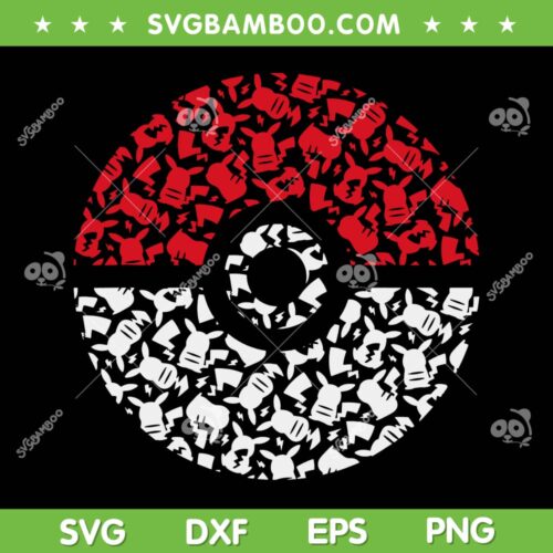 Pokemon Pokeball SVG PNG, Pikachu Pattern SVG, Pokemon Logo DXF SVG PNG EPS