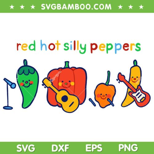 Red Hot Silly Peppers Band SVG PNG, Music Band Red Hot Silly Peppers SVG, Funny Rock Music DXF SVG PNG EPS