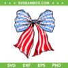Retro American Flag Coquette Bow Patriotic SVG, 4th Of July Coquette Bow SVG, America Coquette Bow DXF SVG PNG EPS