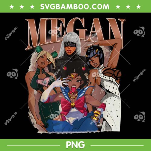 Retro Megan Moon PNG, Megan Thee Stallion PNG, Rock Bands PNG
