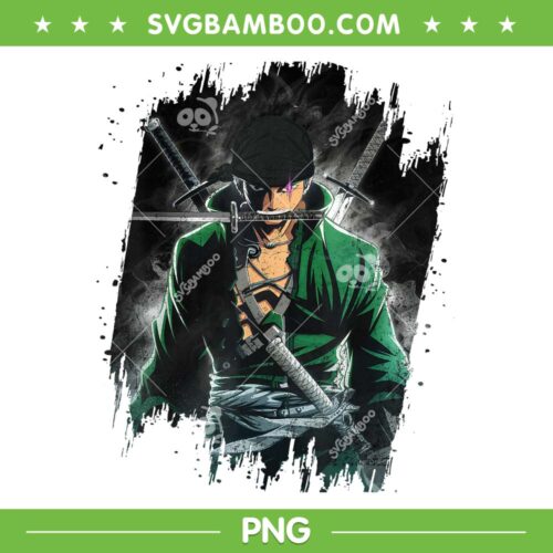 Retro Zoro Art Anime PNG, One Piece Zoro PNG, Anime Manga PNG