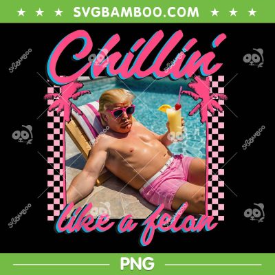 Trump Chillin Like A Felon PNG, Funny Trump Summer PNG, Trump Summer 2024 PNG
