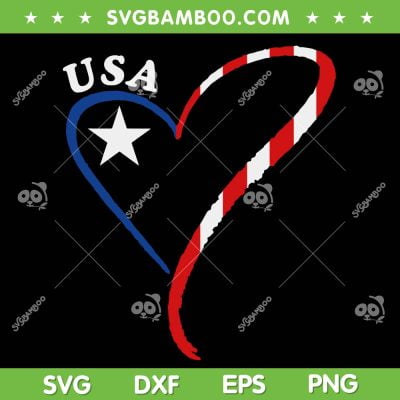 USA Heart American Flag SVG PNG, Heart USA Flag SVG, 4th Of July Patriotic DXF SVG PNG EPS USA Heart American Flag SVG PNG, Heart USA Flag SVG, 4th Of July Patriotic DXF SVG PNG EPS