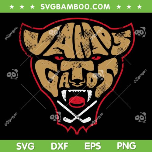 Vamos Gatos SVG PNG, Florida Hockey SVG, Retro Florida Hockey Vamos Gatos DXF SVG PNG EPS