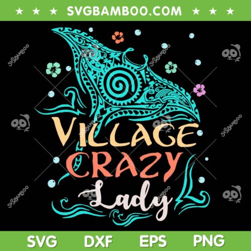 Village Crazy Lady SVG PNG, Funny Tiki Hawaiian Polynesian SVG