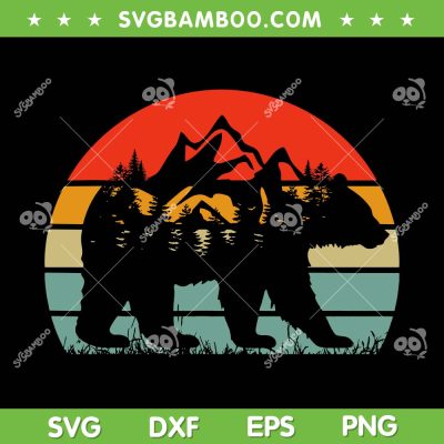 Wildlife Trees Outdoors Nature SVG PNG, Retro Forest Bear Camping SVG, Vintage Summer Camping DXF SVG PNG EPS Wildlife Trees Outdoors Nature SVG PNG, Retro Forest Bear Camping SVG, Vintage Summer Camping DXF SVG PNG EPS