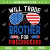 Will Trade Brother For Firecrackers SVG, Funny Sunglasses 4th Of July SVG PNG