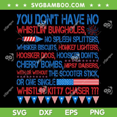 You Don't Have No Whistlin Bungholes 4th Of July SVG, July 4th Joe Dirt Quote SVG PNG