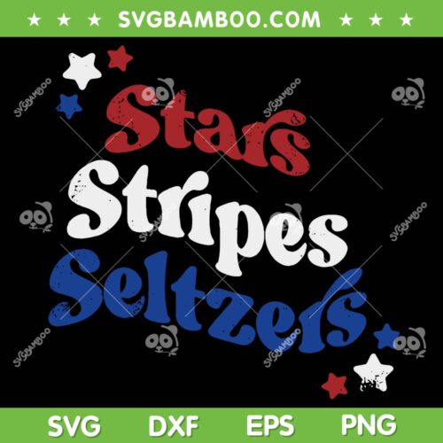 Stars Stripes Seltzers SVG PNG, Stars Stripes 4th Of July SVG, Patriotic Star DXF SVG PNG EPS