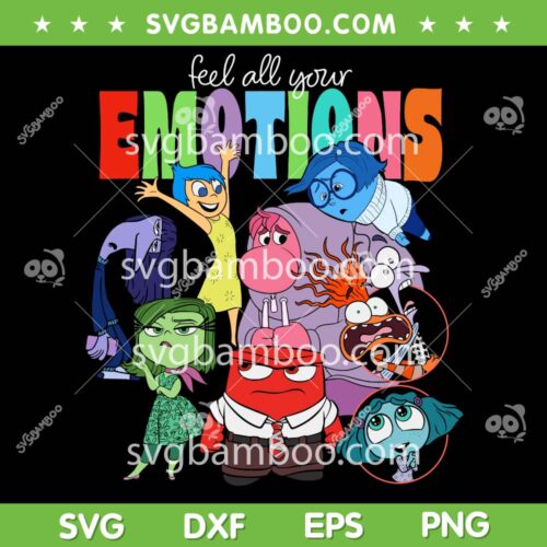 Inside Out 2 Feel All Your Emotions SVG, Disney Pixar Inside Out 2 Characters SVG PNG