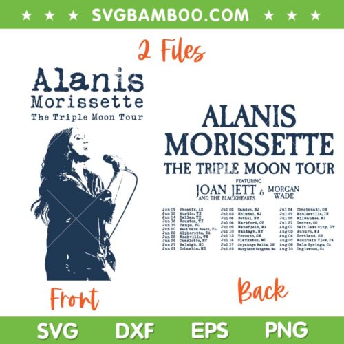 Alanis Morissette The Triple Moon Tour SVG, Alanis Morissette 2024 Tour SVG PNG, 2 Files Alanis DXF SVG PNG EPS
