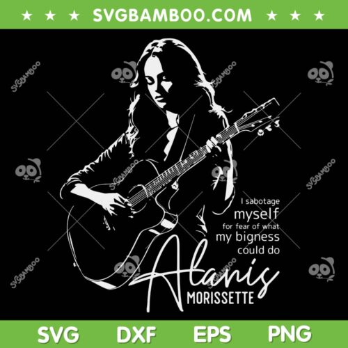 Alanis Morissette Sabotage SVG PNG, Alanis Playing Guitar SVG