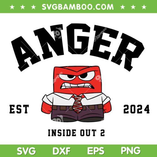 Anger Inside Out 2 SVG PNG, Anger Est 2024 SVG, Inside Out 2 Characters DXF SVG PNG EPS