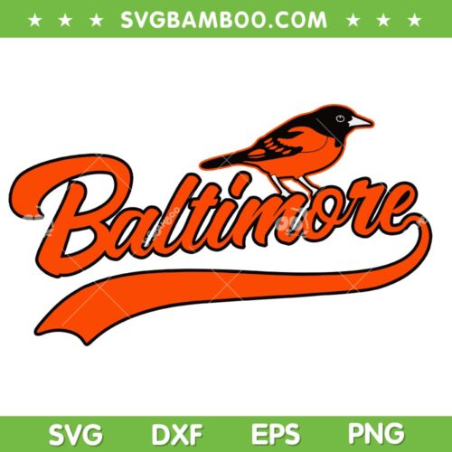 Baltimore SVG PNG, Retro Vintage Baltimore Baseball SVG, Baltimore Orioles MLB DXF SVG PNG EPS