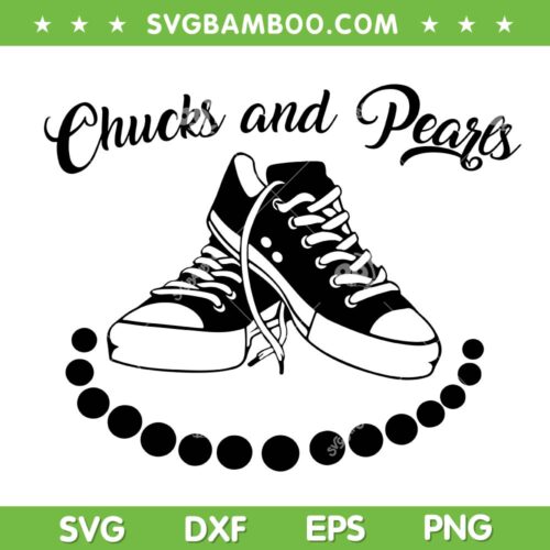 Chucks and Pearls Kamala Harris SVG, Harris For President SVG PNG, Kalama Convert Shoes DXF SVG PNG EPS
