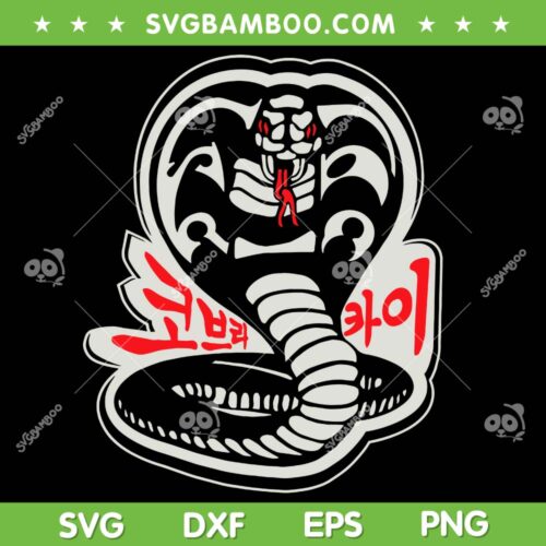Cobra Kai Karate Dojo SVG PNG, South Korea Snake Logo SVG, Sekai Taikai Snake DXF SVG PNG EPS