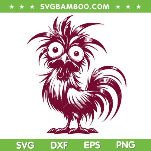 Crazy Chicken SVG PNG, Funny Rooster SVG, Meme Chicken DXF SVG PNG EPS