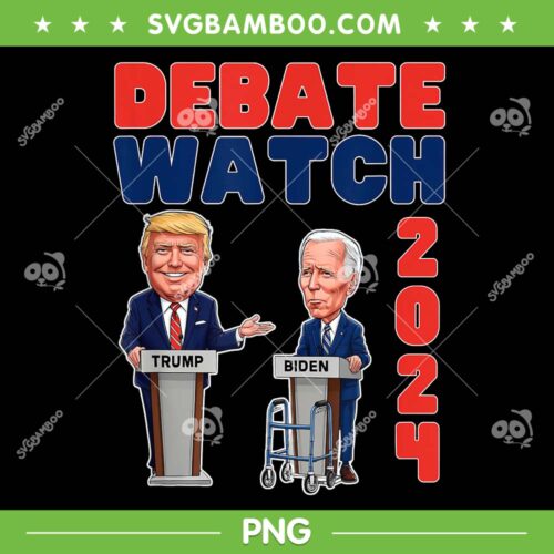 Debate Watch Party 2024 PNG, Funny Trump Biden PNG, President Election PNG