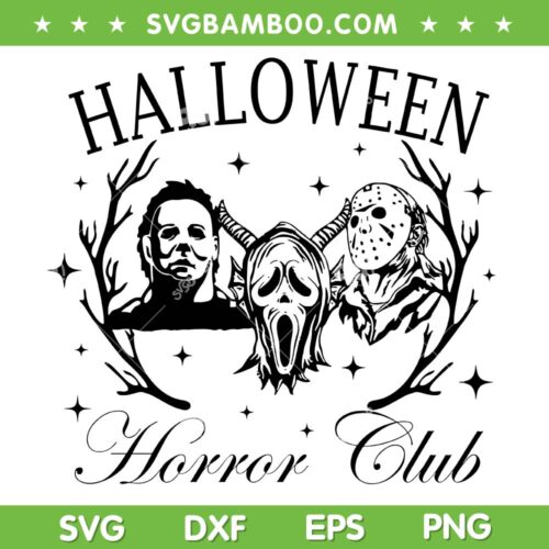 Halloween Horror Club SVG, Funny Horror Movie Characters Hellfire Club SVG PNG