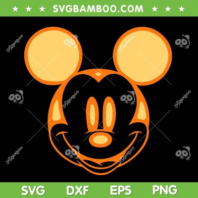 Mickey Head Halloween Spooky SVG PNG, Mickey Mouse Head Gingerbread SVG, Disney Mouse Cute Face DXF SVG PNG EPS