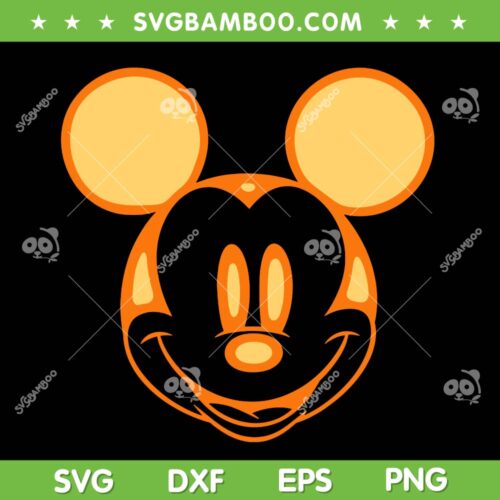 Mickey Head Halloween Spooky SVG PNG, Mickey Mouse Head Gingerbread SVG, Disney Mouse Cute Face DXF SVG PNG EPS