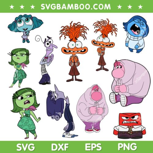 Inside Out 2 Characters SVG Bundle, Disney Pixar Inside SVG Bundle, Inside Out 2 Cartoon DXF SVG PNG EPS