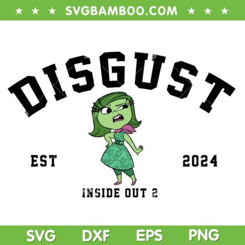 Inside Out 2 Disgust SVG PNG, Disgust Est 2024 SVG, Inside Out 2 Characters DXF SVG PNG EPS