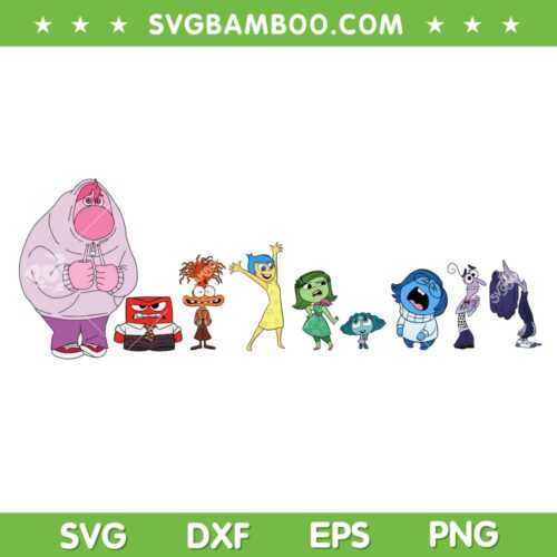 Inside Out 2 Emotions Toony Lineup SVG PNG, Inside Out 2 Characters SVG, Pixar Movie DXF SVG PNG EPS