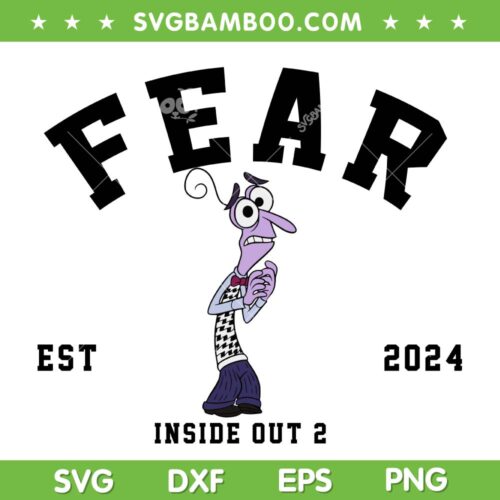 Inside Out 2 Fear SVG PNG, Fear Est 2024 SVG, Disney Inside Out 2 DXF SVG PNG EPS